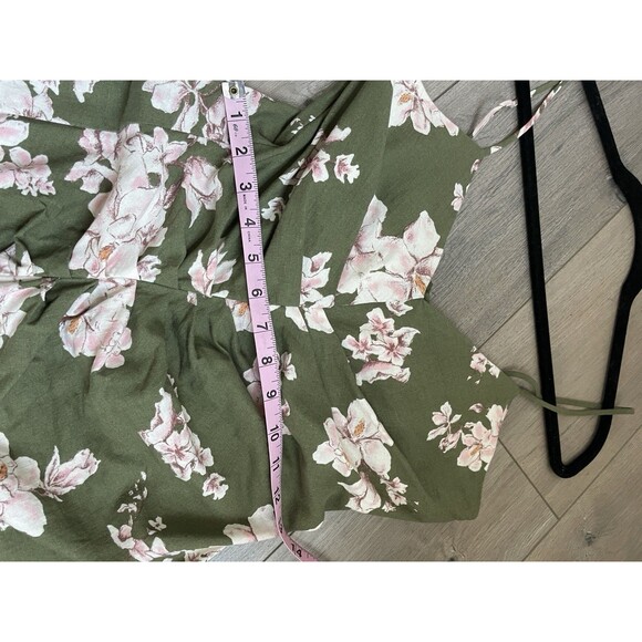 ZARA WOMAN SS23 ECRU/KHAKI LINEN BLEND PRINTED MIDI DRESS Size M floral wedding - Picture 9 of 9